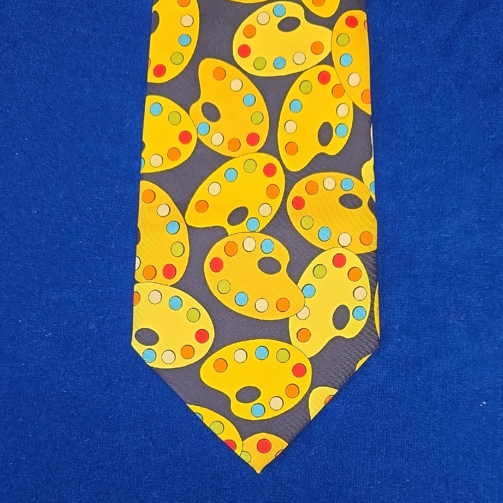 Vibrant Yellow Artist Palette Kids Tie